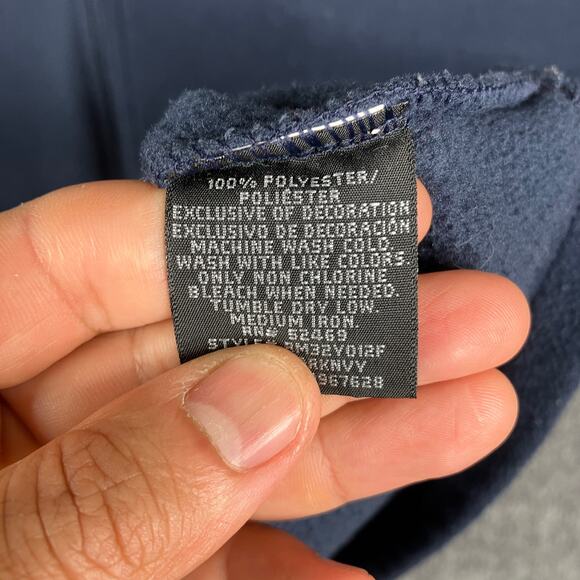 Starter Fleece Jacket Mens Size L Navy Full Zip Mock Neck Warm Casual Outerwear - Picture 6 of 8